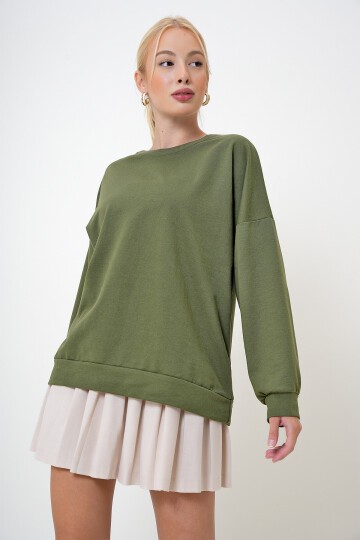 Bisiklet Yaka Oversize Basic Sweatshirt