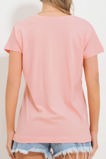 V Yaka Basic T-Shirt