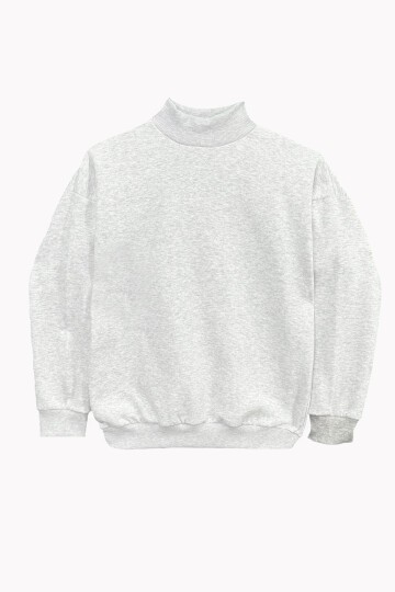 Yarım Balıkçı Yaka İçi Şardonlu Sweatshirt