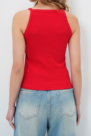 2Li Paket  İp Askılı Halter Yaka Kaşkorse Atlet