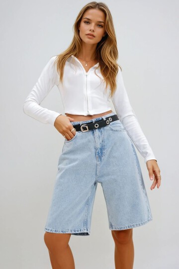 Bermuda Jean Şort