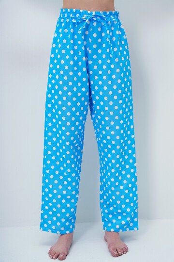 Bisiklet Yaka Basic T-Shırt Ve Puantiye Desenli Pantolonlu Pijama Takımı