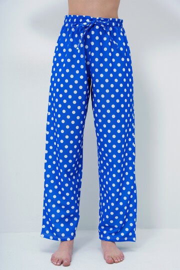 Bisiklet Yaka Basic T-Shırt Ve Puantiye Desenli Pantolonlu Pijama Takımı