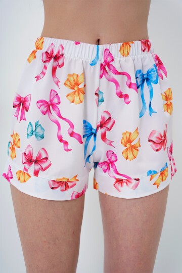 Mix Duble Manşet Ve Paça Detaylı Dokuma Gömlek Ve Şortlu Pijama Takımı