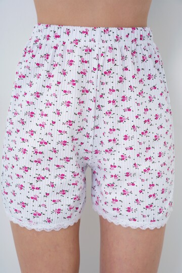 Fisto Detaylı Pamuklu Geniş Yaka Gömlek Ve Şortlu Pijama Takımı