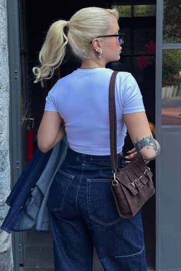 Kısa Kollu Fitilli Crop Bluz
