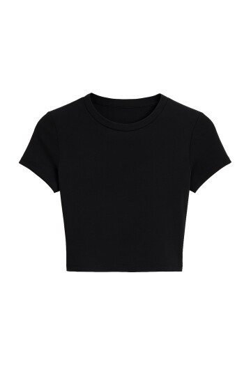 Kısa Kollu Fitilli Crop Bluz