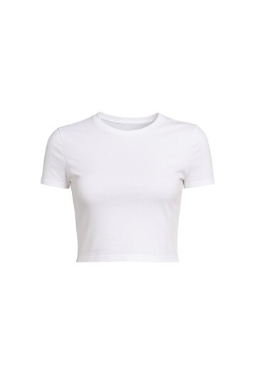 Kısa Kollu Fitilli Crop Bluz