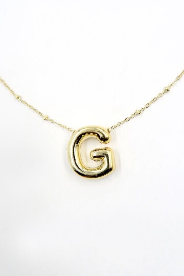 3 Boyutlu G Harfi Gold Kolye