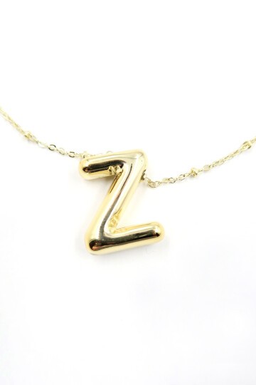 3 Boyutlu Z Harfi Gold Kolye