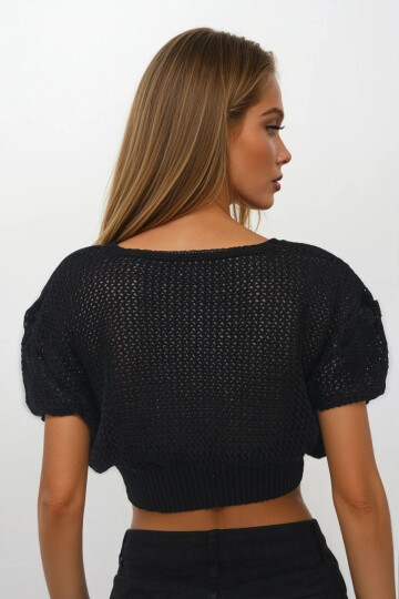 Beli Gipeli Ajurlu Crop Bluz