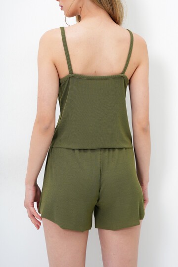 İp Askılı Dantel Detaylı Bluz, Şort Ve Pantolonlu 3 Lü Set Pijama Takımı