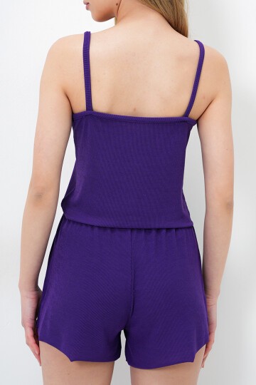 İp Askılı Dantel Detaylı Bluz, Şort Ve Pantolonlu 3 Lü Set Pijama Takımı