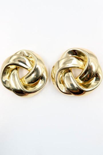 Sarmal Kabartmalı Gold Küpe