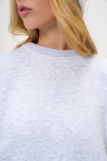 Grimelanj Bisiklet Yaka Oversize İçi Şardonlu Sweatshırt  Ve Paçası Lastikli Eşofman Takım
