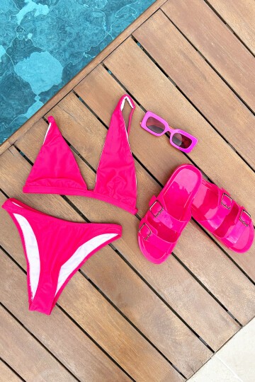 Pembe Tek Omuz Damla Model Bikini