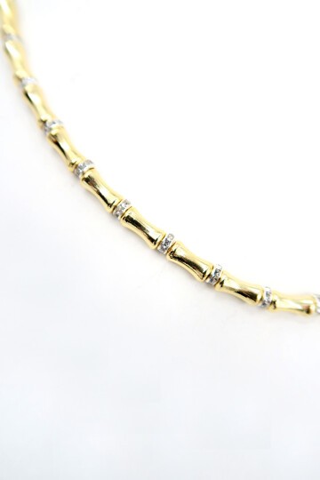 Gold Zirkon Taşlı Sıralı Küçük Zincir Kolye