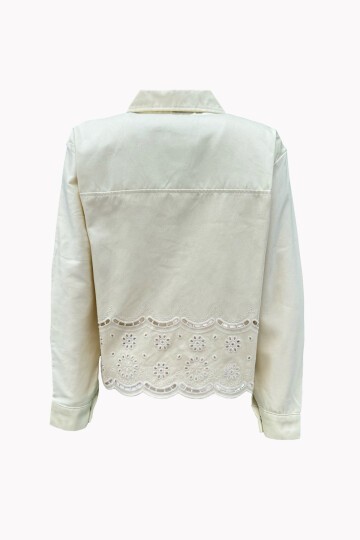 Bej Fisto Denim Ceket