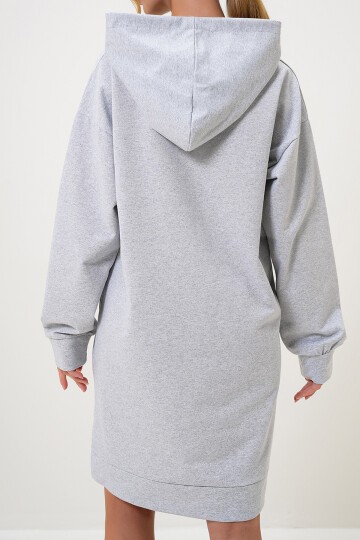 Grimelanj Kapüşonlu Sweatshirt Elbise