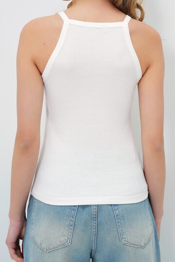 Siyah Beyaz 2Li Paket  İp Askılı Halter Yaka Kaşkorse Atlet