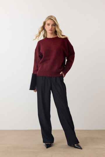 Bisiklet Yaka Oversize Triko Kazak