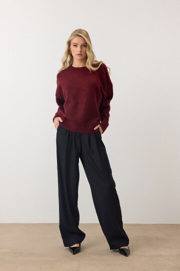 Bisiklet Yaka Oversize Triko Kazak