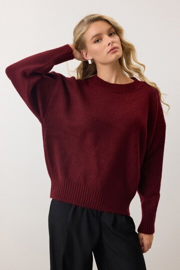 Bisiklet Yaka Oversize Triko Kazak