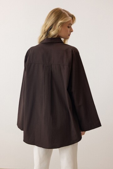 Uzun Kollu Oversize Poplin Gömlek