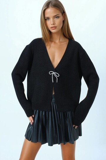 Bağlamalı Uzun Kollu Triko Bluz