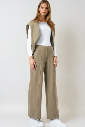 Beli Lastikli Cepsiz Palazzo Pantolon