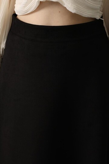 Beli Lastikli Fermuar Kapamalı Basic Midi Boy Etek