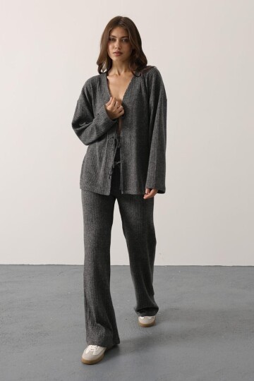 Beli Lastikli Fitilli Örme Pantolon