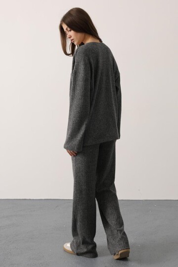 Beli Lastikli Fitilli Örme Pantolon