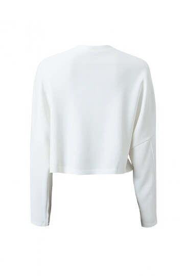 Bisiklet Yaka Yarım Kol Crop Basic Bluz