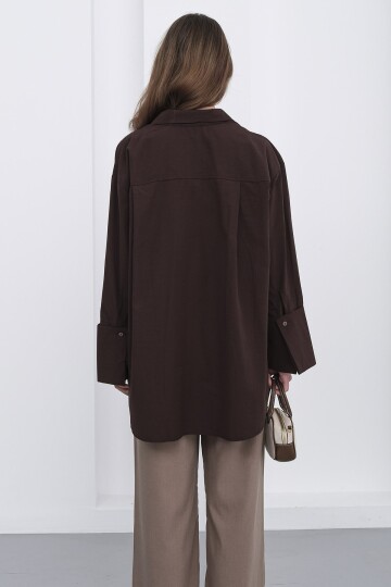 Çift Cepli Oversize Basic Gömlek