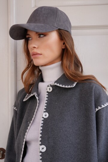 Kadife Dokulu Kavisli Siperlik Ayarlanabilir Şapka