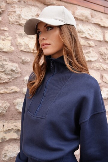 Kadife Dokulu Kavisli Siperlik Ayarlanabilir Şapka