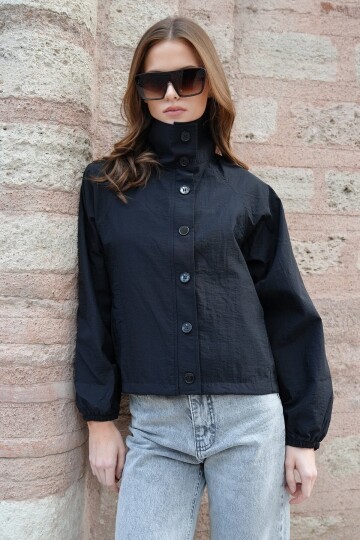 Su İtici Dik Yaka Bomber Ceket