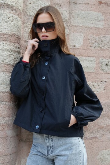Su İtici Dik Yaka Bomber Ceket