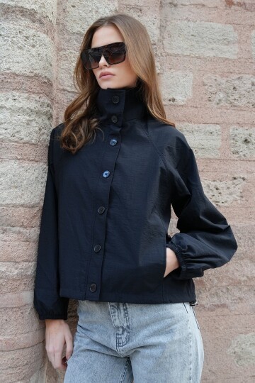 Su İtici Dik Yaka Bomber Ceket