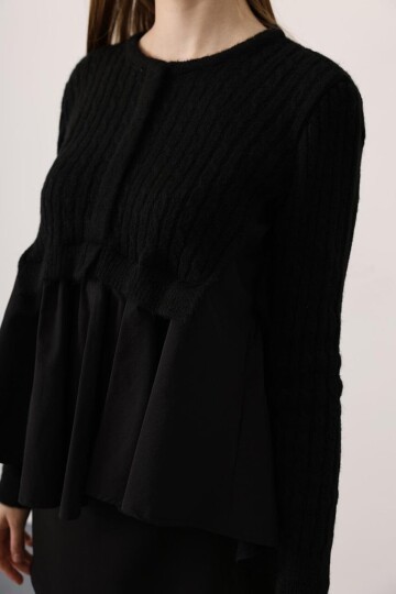 Triko Panel Detaylı Katmanlı Bluz