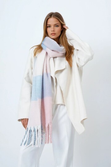 Ucu Püsküllü Yumuşak Dokulu Şal