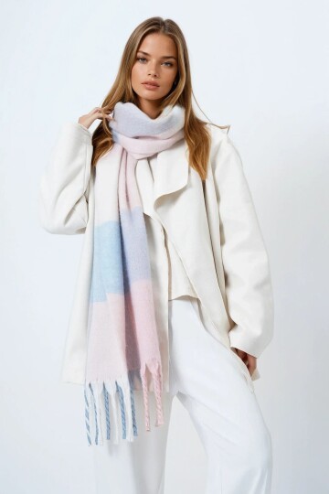 Ucu Püsküllü Yumuşak Dokulu Şal