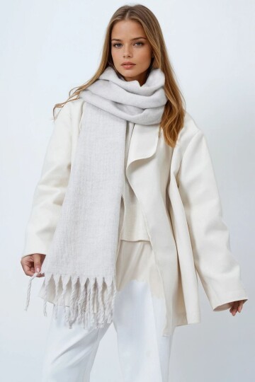 Ucu Püsküllü Yumuşak Dokulu Şal