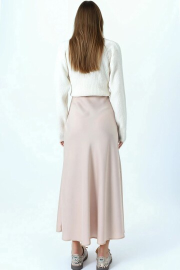 Yüksek Bel Basic Saten Etek