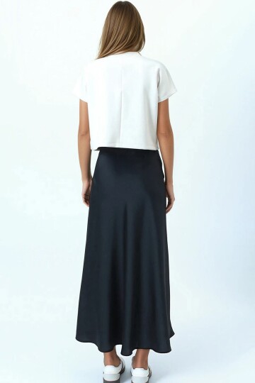 Yüksek Bel Basic Saten Etek
