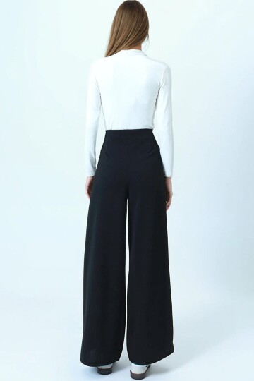 Yüksek Bel Fermuar Kapamalı Palazzo Pantolon