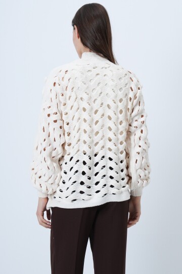 Bisiklet Yaka Ajurlu Triko Kazak