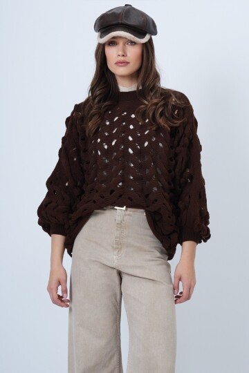 Bisiklet Yaka Ajurlu Triko Kazak