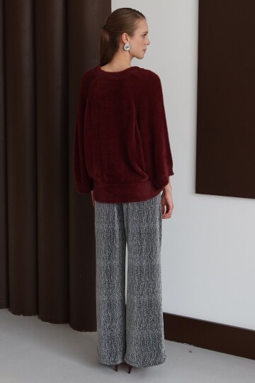 Bisiklet Yaka Geniş Kollu Yumoş Kazak